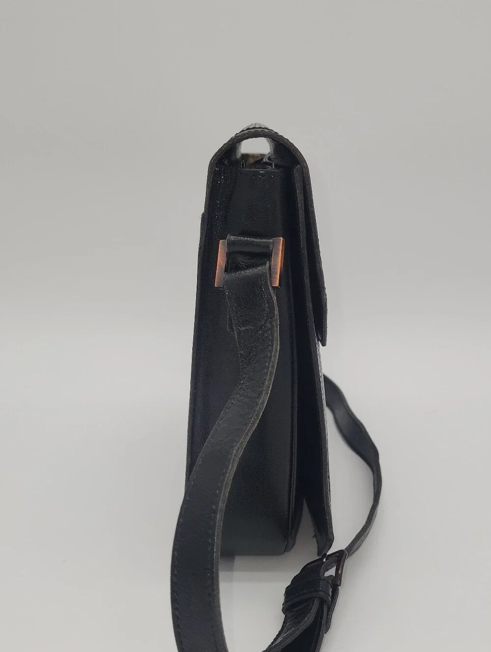 Vintage Yves Saint Laurent Lizard-Embossed Shoulder Bag Original Dust - Picture 4 of 11